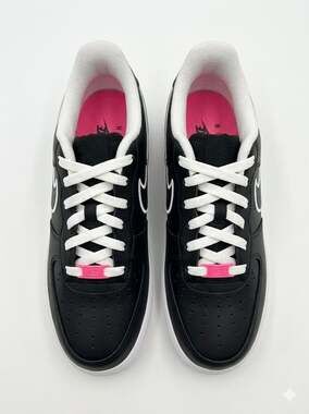 Nike Air Force 1 Low GS Do You Black White Pink Leather Shoes DM8133-001 Size 6.